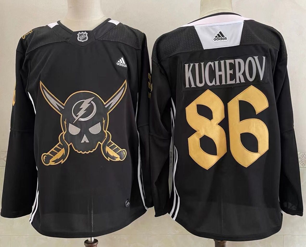 Men Tampa Bay Lightning #86 Kucherov Black Classic Edition 2022 Adidas NHL Jersey